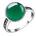 Кольца с зеленым агатом