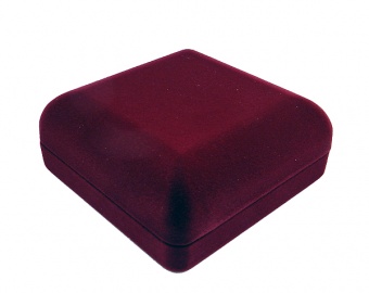 Футляр бархатный бардовый квадратный под комплект (кольцо, серьги, подвеска)